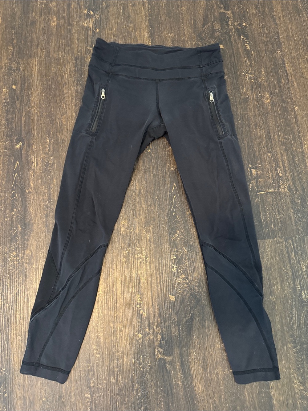 Black Athletic Zip-Pocket Leggings